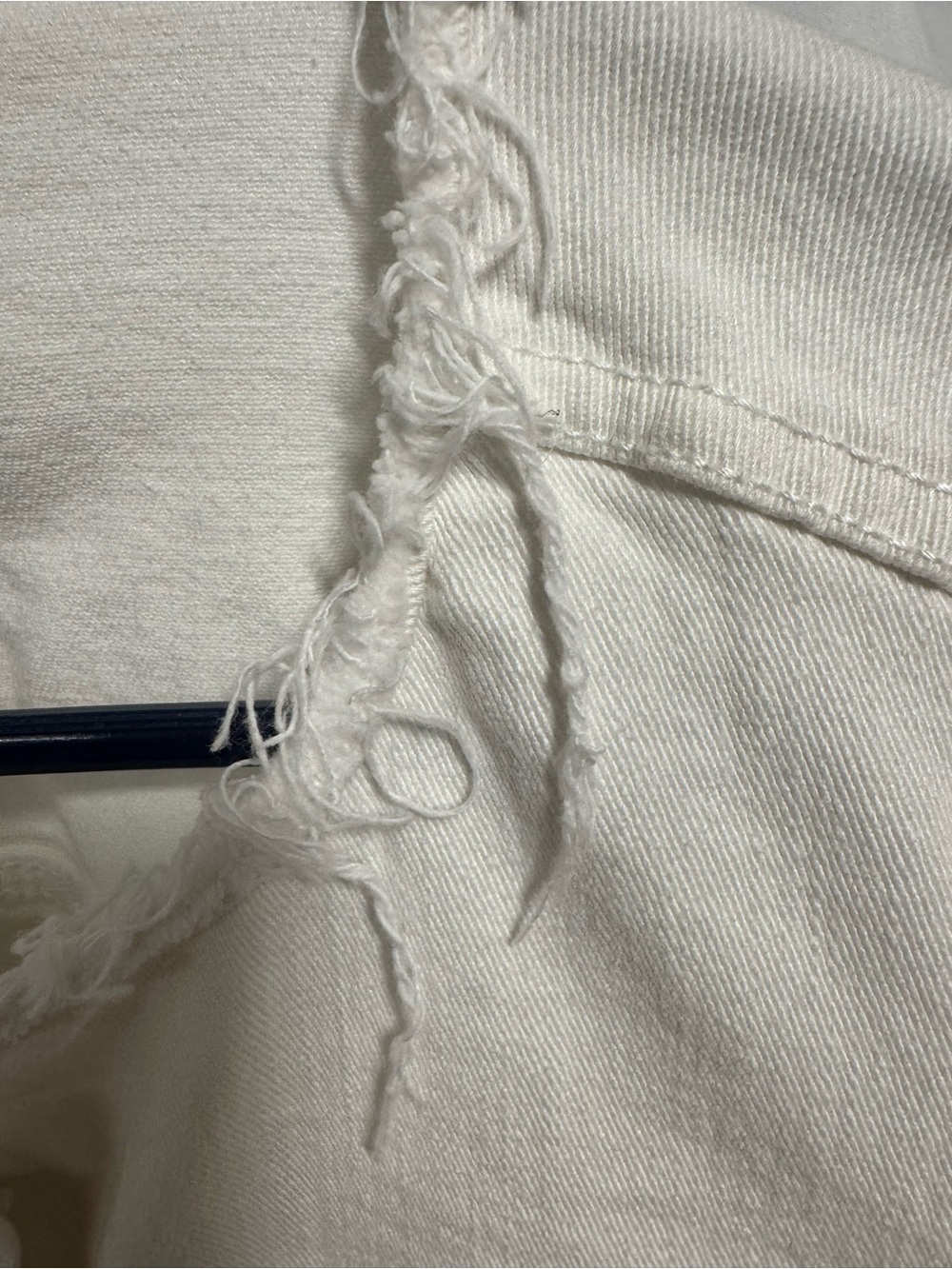 Calvin Klein Jeans White Frayed Hem Denim Jacket - Picture 5 of 6